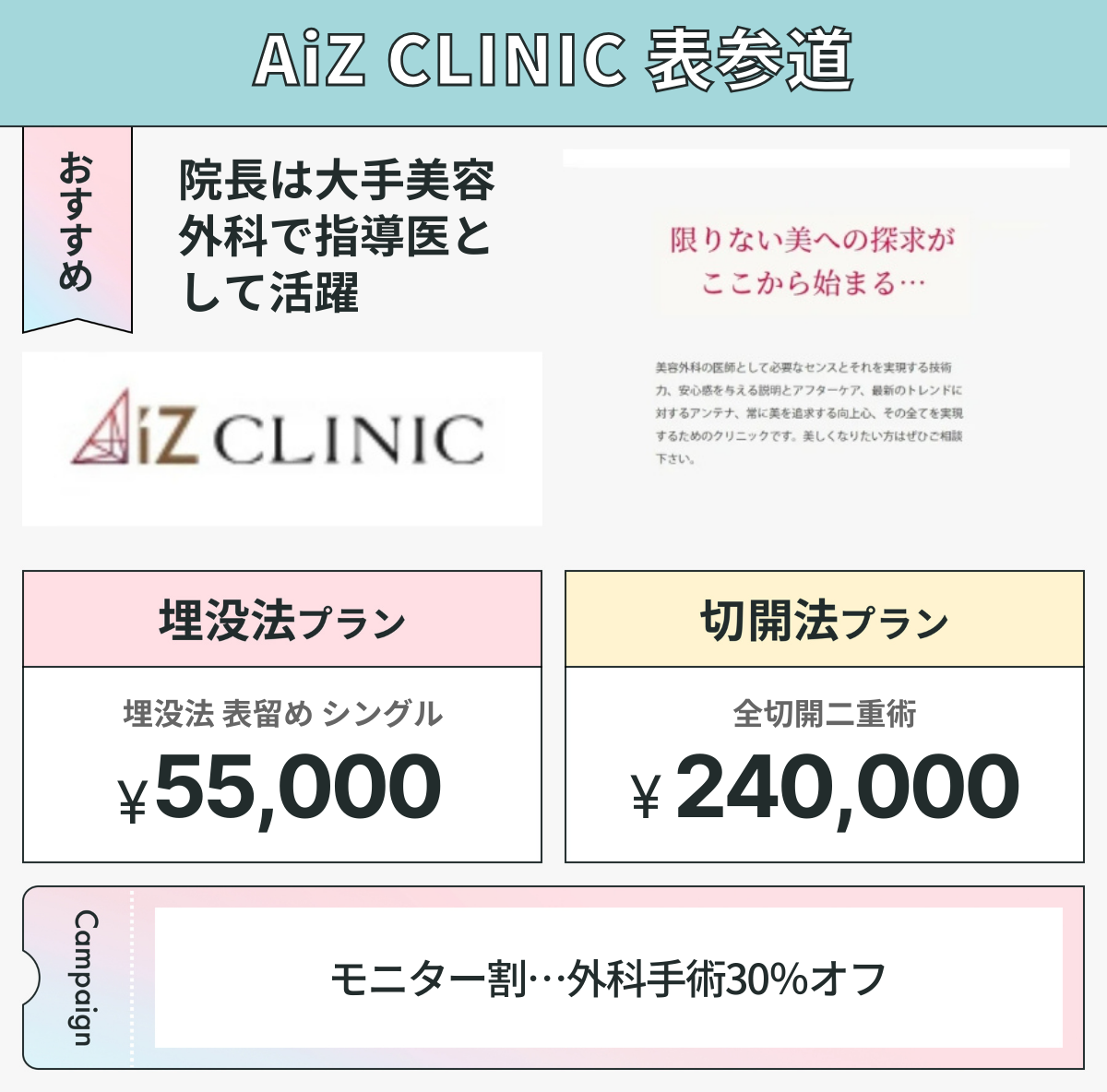 アイズクリニックの価格とおすすめポイント